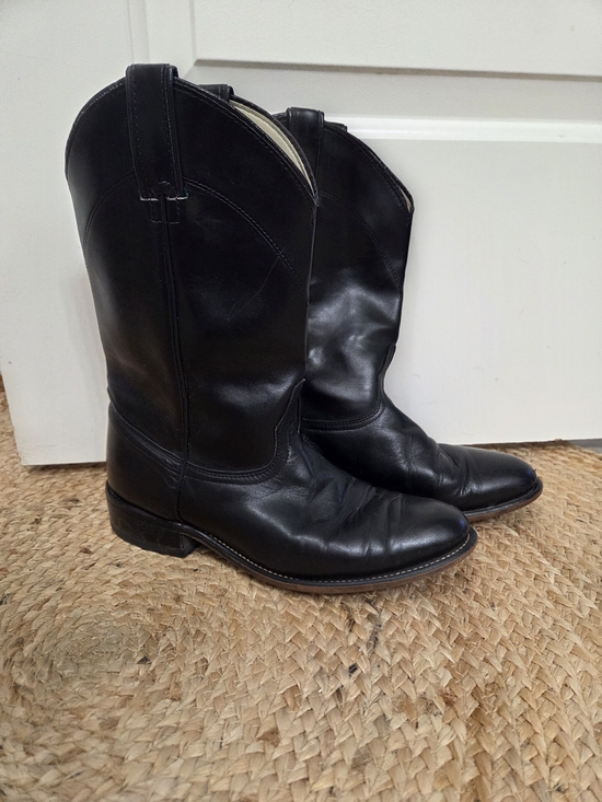 Laredo Shoes - Laredo Black Smooth Leather Western Cowboy Boots